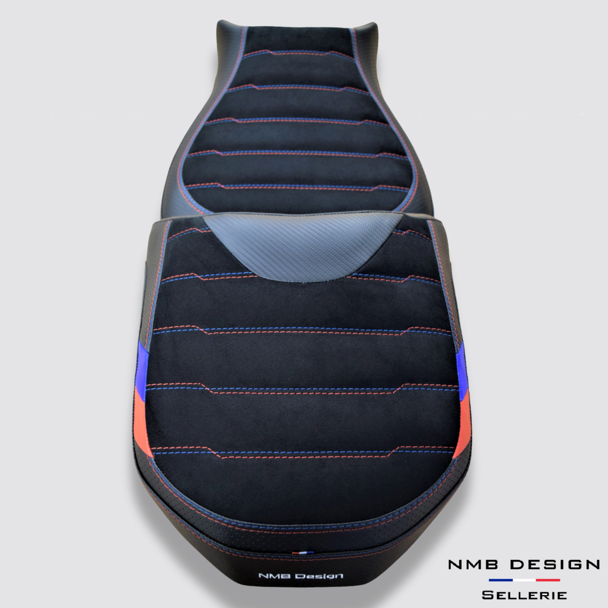 Housse De Selle Pour BMW F650 Funduro 1993-2000 - Cuir écologique Imperméable, Couleur Gris Foncé - Sur Mesure, Fait Main